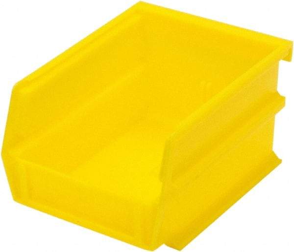 Triton - 5-3/8" Deep, Yellow Polypropylene Hopper Stacking Bin - 3" High x 4-1/8" Wide x 5-3/8" Long - USA Tool & Supply