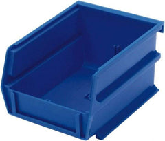 Triton - 5-3/8" Deep, Blue Polypropylene Hopper Stacking Bin - 3" High x 4-1/8" Wide x 5-3/8" Long - USA Tool & Supply