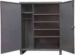 Durham - 5 Shelf Combination Storage Cabinet - Steel, 48" Wide x 24" Deep x 78" High, Gray - USA Tool & Supply