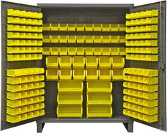 Durham - 198 Bin Storage Cabinet - Steel, 60" Wide x 24" Deep x 78" High, Gray - USA Tool & Supply