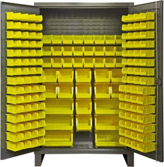 Durham - 162 Bin Storage Cabinet - Steel, 48" Wide x 24" Deep x 78" High, Gray - USA Tool & Supply
