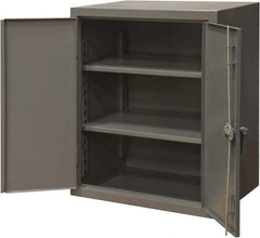 Durham - 2 Shelf Locking Storage Cabinet - Steel, 24" Wide x 20" Deep x 36" High, Gray - USA Tool & Supply