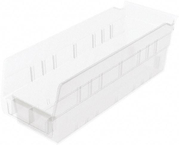 Akro-Mils - 11-5/8" Deep, Clear Hopper Shelf Bin - 4" High x 4-1/8" Wide x 11-5/8" Long - USA Tool & Supply