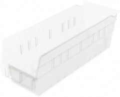 Akro-Mils - 11-5/8" Deep, Clear Hopper Shelf Bin - 4" High x 4-1/8" Wide x 11-5/8" Long - USA Tool & Supply