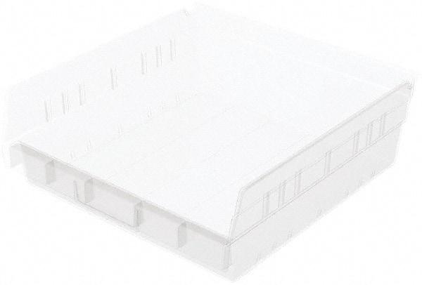 Akro-Mils - 11-5/8" Deep, Clear Hopper Shelf Bin - 4" High x 11-1/8" Wide x 11-5/8" Long - USA Tool & Supply