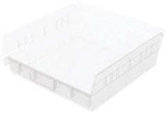 Akro-Mils - 11-5/8" Deep, Clear Hopper Shelf Bin - 4" High x 11-1/8" Wide x 11-5/8" Long - USA Tool & Supply