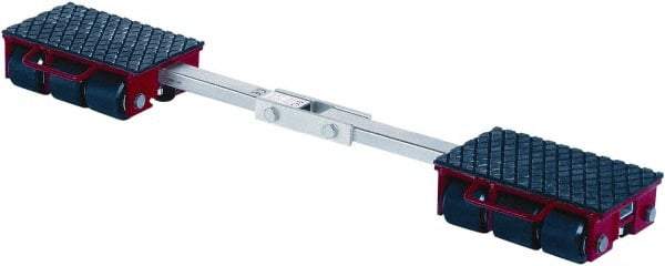 GKS - 19,800 Lb Capacity Steel Machine Dolly - 7.9" Long x 48-1/2" Wide x 4.3" High, 3.3" Wheels - USA Tool & Supply
