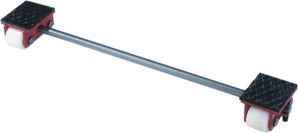 GKS - 4,400 Lb Capacity Steel Machine Dolly - 7.2" Long x 39.4" Wide x 4.3" High, 3.3" Wheels - USA Tool & Supply