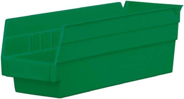 Akro-Mils - 11-5/8" Deep, Green Hopper Shelf Bin - 4" High x 4-1/8" Wide x 11-5/8" Long - USA Tool & Supply