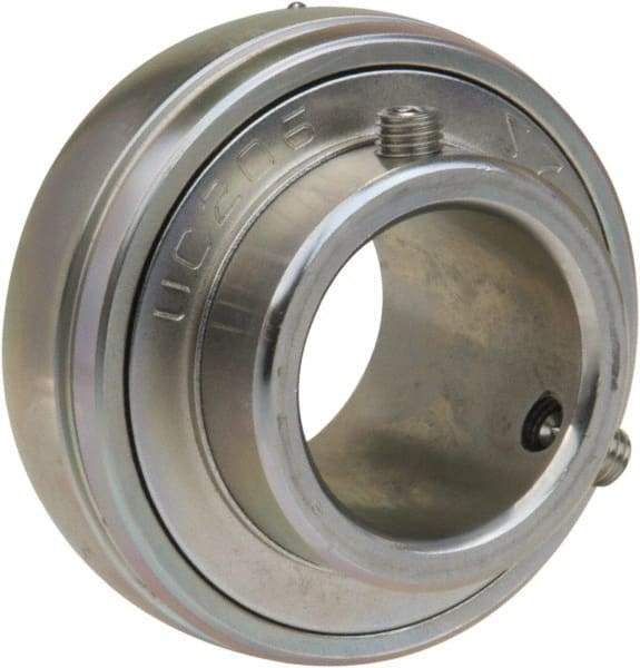 Value Collection - 1-3/16" ID x 2.441" OD, 4,383 Lb Dynamic Capacity, Ball Bearing Insert Insert Bearing - Zinc Chromate Plated Steel Insert, 3/4" Race Width, 2,540 Lb Static Capacity - USA Tool & Supply