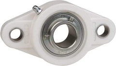 Value Collection - 1-3/16" ID, 5-13/16" OAL x 1-19/32" OAH 2-Bolt Flange Mounted Bearing - 2,540 Lb Static Cap, 4,383 Lb Dyn Cap, 4-39/64" Btw Mnt Hole Ctrs, 45/64" Base-to-Ctr Ht, Thermoplastic - USA Tool & Supply