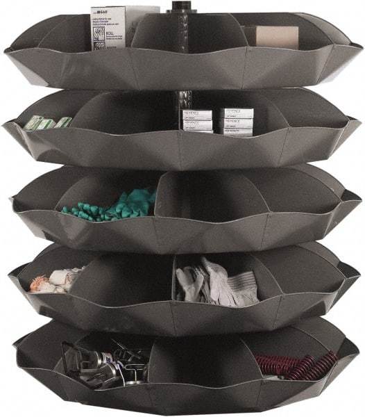 Durham - 10,000 Lb Capacity, 29" Deep x 66-5/16" High, Rotating Bin Rack - 1 Side, Gray Steel Bins - USA Tool & Supply