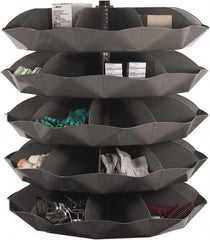 Durham - 10,000 Lb Capacity, 29" Deep x 66-5/16" High, Rotating Bin Rack - 1 Side, Gray Steel Bins - USA Tool & Supply