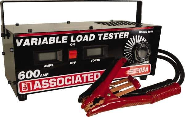 Associated Equipment - 6 to 24 Volt Heavy-Duty Battery Load Tester - 0 to 1,200 CCA Range, 5-1/2' Cable - USA Tool & Supply