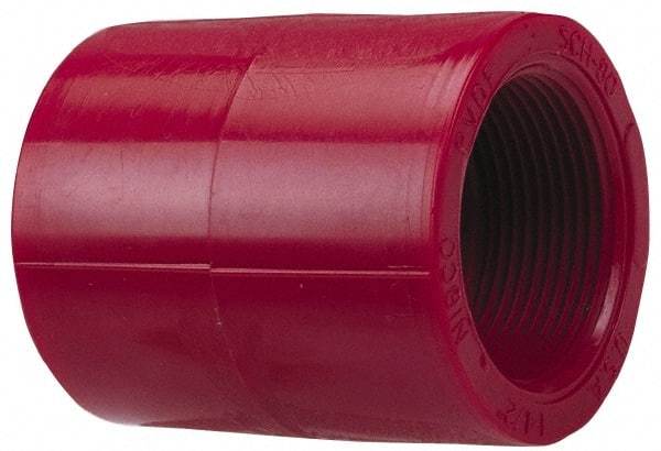 NIBCO - 1/2" PVDF Plastic Pipe Coupling - Schedule 80, FIPT x FIPT End Connections - USA Tool & Supply