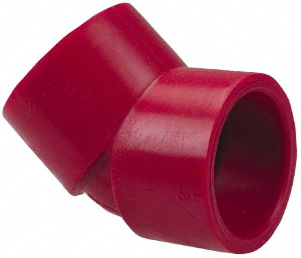 NIBCO - 1" PVDF Plastic Pipe 45° Elbow - Schedule 80, S x S End Connections - USA Tool & Supply
