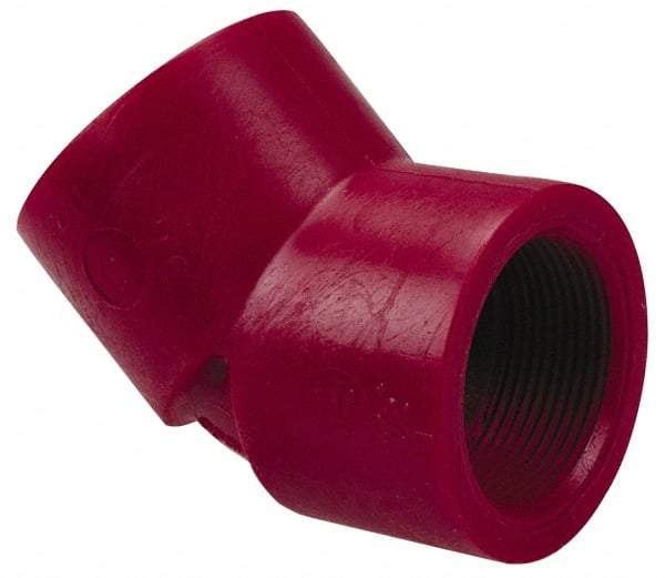 NIBCO - 2" PVDF Plastic Pipe 45° Elbow - Schedule 80, FIPT x FIPT End Connections - USA Tool & Supply