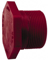 NIBCO - 1-1/2" PVDF Plastic Pipe Threaded Plug - Schedule 80, MIPT x MIPT End Connections - USA Tool & Supply