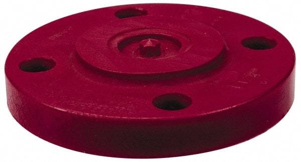 NIBCO - 1-1/2" Pipe, 5" OD, PVDF Blind Pipe Flange - Schedule 80, Red - USA Tool & Supply