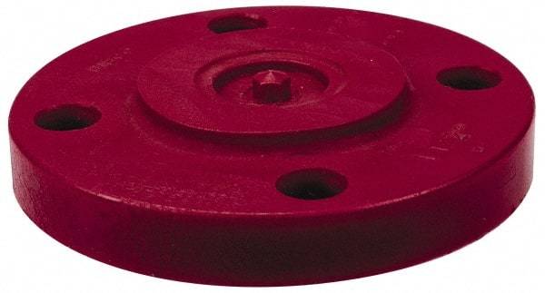 NIBCO - 1/2" Pipe, 3-1/2" OD, PVDF Blind Pipe Flange - Schedule 80, Red - USA Tool & Supply
