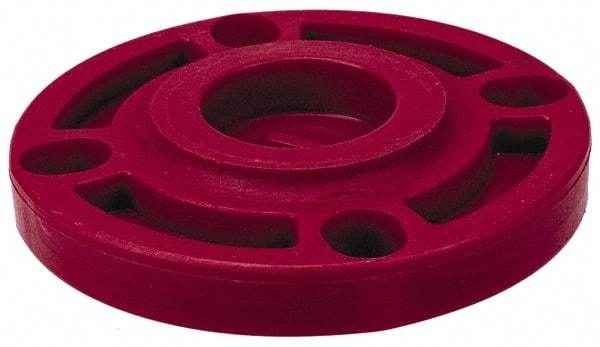 NIBCO - 2" Pipe, 6" OD, PVDF Blind Pipe Flange - Schedule 80, Red - USA Tool & Supply