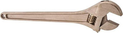 Ampco - 1-11/16" Jaw Capacity, 15" Nonsparking Adjustable Wrench - Aluminum Bronze, Plain Finish - USA Tool & Supply