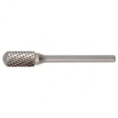 SC-2 Double Cut Solid Carbide Bur-Cylindrical with Ball Nose - USA Tool & Supply
