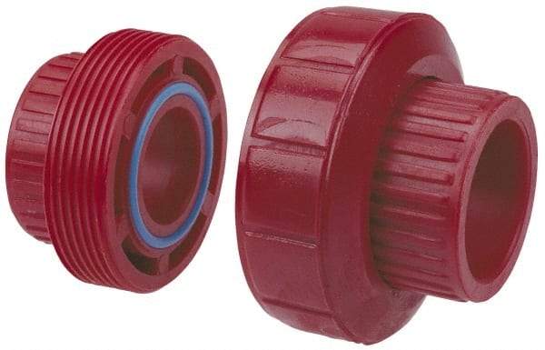 NIBCO - 1-1/2" PVDF Plastic Pipe Socket Union - Schedule 80, S x S End Connections - USA Tool & Supply