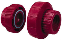 NIBCO - 1-1/2" PVDF Plastic Pipe Threaded Union - Schedule 80, FIPT x FIPT End Connections - USA Tool & Supply