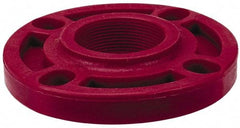 NIBCO - 2" Pipe, 6" OD, PVDF Threaded Pipe Flange - Schedule 80, Red - USA Tool & Supply