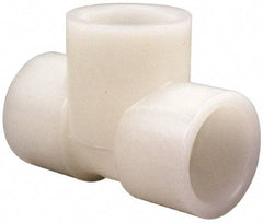 NIBCO - 1-1/2" PVDF Plastic Pipe Socket Tee - Schedule 80, S x S x S End Connections - USA Tool & Supply