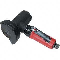 Autobrade Red - 3" Wheel Diam, 20,000 RPM, Pneumatic Cutoff & Cutoff-Grinder Tool - Right Angle Handle, 1/4 NPT Inlet - USA Tool & Supply