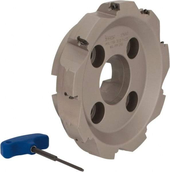 Iscar - 9 Inserts, 8" Cut Diam, 2-1/2" Arbor Diam, 0.56" Max Depth of Cut, Indexable Square-Shoulder Face Mill - 0/90° Lead Angle, 2-1/2" High, AD..1505.. & HM90 AD..1505.. Insert Compatibility, Series HM90 - USA Tool & Supply
