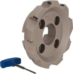 Iscar - 9 Inserts, 8" Cut Diam, 2-1/2" Arbor Diam, 0.56" Max Depth of Cut, Indexable Square-Shoulder Face Mill - 0/90° Lead Angle, 2-1/2" High, AD..1505.. & HM90 AD..1505.. Insert Compatibility, Series HM90 - USA Tool & Supply