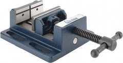 Gibraltar - 3" Jaw Opening Capacity x 1-1/8" Throat Depth, Horizontal Drill Press Vise - 3" Wide Jaw, Stationary Base, Standard Speed, 6-9/16" OAL x 2-7/16" Overall Height, Cast Iron - USA Tool & Supply