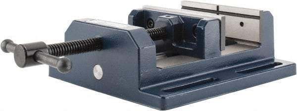 Gibraltar - 6" Jaw Opening Capacity x 2" Throat Depth, Horizontal Drill Press Vise - 6" Wide Jaw, Stationary Base, Standard Speed, 10-15/16" OAL x 3-9/16" Overall Height, Cast Iron - USA Tool & Supply