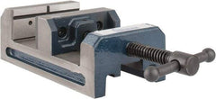 Gibraltar - 4" Jaw Opening Capacity x 1-1/2" Throat Depth, Horizontal Drill Press Vise - 4" Wide Jaw, Stationary Base, Standard Speed, 7-5/16" OAL x 2-11/16" Overall Height - USA Tool & Supply