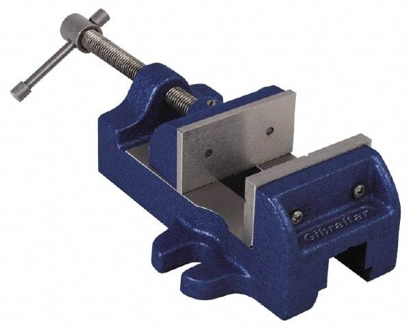 Gibraltar - 1-1/2" Jaw Opening Capacity x 1" Throat Depth, Horizontal Drill Press Vise - 1-3/4" Wide Jaw, Stationary Base, Standard Speed, 4-1/2" OAL, Cast Iron - USA Tool & Supply