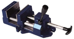 Gibraltar - 4" Jaw Opening Capacity x 1-3/8" Throat Depth, Horizontal Drill Press Vise - 4" Wide Jaw, Stationary Base, Standard Speed, 11-3/16" OAL x 3.719" Overall Height, Cast Iron - USA Tool & Supply