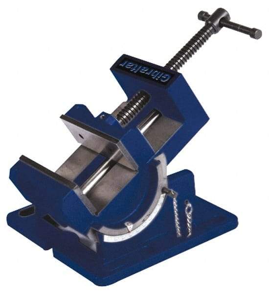 Gibraltar - 3" Jaw Width, 3" Jaw Opening Capacity, Angle Stationary Machine Vise - Manual Operation, 1 Station, 8-5/8" Long x 4-1/8" High x 1-1/8" Deep, 1-1/8" Jaw Height - USA Tool & Supply