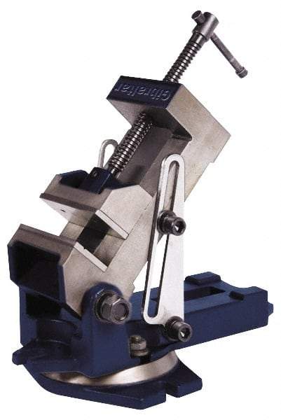 Gibraltar - 6" Jaw Width, 6" Jaw Opening Capacity, Angle Swivel Machine Vise - Manual Operation, 1 Station, 17-3/4" Long x 7-7/16" High x 2" Deep, 2" Jaw Height - USA Tool & Supply