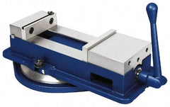 Gibraltar - 6" Jaw Width, 8-3/4" Jaw Opening Capacity, Horizontal Swivel Machine Vise - Manual Operation, 1 Station, 19-1/2" Long x 6-1/4" High x 1-5/8" Deep, 1-5/8" Jaw Height - USA Tool & Supply