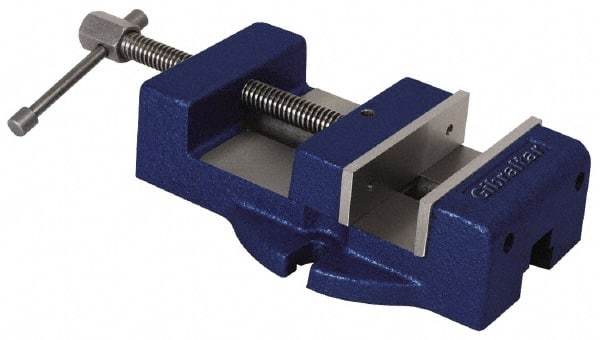 Gibraltar - 4-1/2" Jaw Width, 4" Jaw Opening Capacity, Horizontal Stationary Machine Vise - Manual Operation, 1 Station, 11-1/2" Long x 2-3/8" High x 1-1/4" Deep, 1-1/4" Jaw Height - USA Tool & Supply