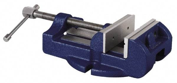 Gibraltar - 6" Jaw Width, 6" Jaw Opening Capacity, Horizontal Stationary Machine Vise - Manual Operation, 1 Station, 14-1/2" Long x 3-7/8" High x 2" Deep, 2" Jaw Height - USA Tool & Supply