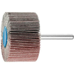 PFERD - 2" Diam x 1" Face Width, Aluminum Oxide Coated Mounted Flap Wheel - 1/4" Shank Mount, 40 Grit, 23,000 Max RPM - USA Tool & Supply