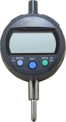 Mitutoyo - 0 to 12.7mm Range, 0.00005" Graduation, Electronic Drop Indicator - Lug-on-center Back, Accurate to 0.0001", English & Metric System, LCD Display - USA Tool & Supply