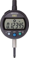 Mitutoyo - 0 to 25.4mm Range, 0.00005" Graduation, Electronic Drop Indicator - Lug Back, Accurate to 0.0001", LCD Display - USA Tool & Supply
