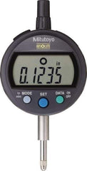 Mitutoyo - 0 to 12.7mm Range, 0.0005" Graduation, Electronic Drop Indicator - Lug Back, Accurate to 0.001", LCD Display - USA Tool & Supply