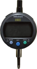 Mitutoyo - 0 to 12.7mm Range, 0.0005" Graduation, Electronic Drop Indicator - Flat Back, Accurate to 0.001", English & Metric System, LCD Display - USA Tool & Supply