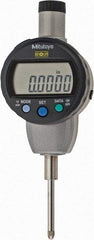 Mitutoyo - 0 to 1" Range, 0.0005" Graduation, Electronic Drop Indicator - Flat Back, Accurate to 0.001", English & Metric System, LCD Display - USA Tool & Supply